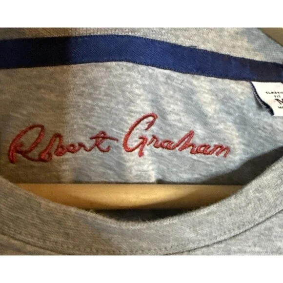 Robert Graham Sweatshirt Mens M Gray Crewneck‎ Skull Crossbones Terry Streetwear - Picture 6 of 11